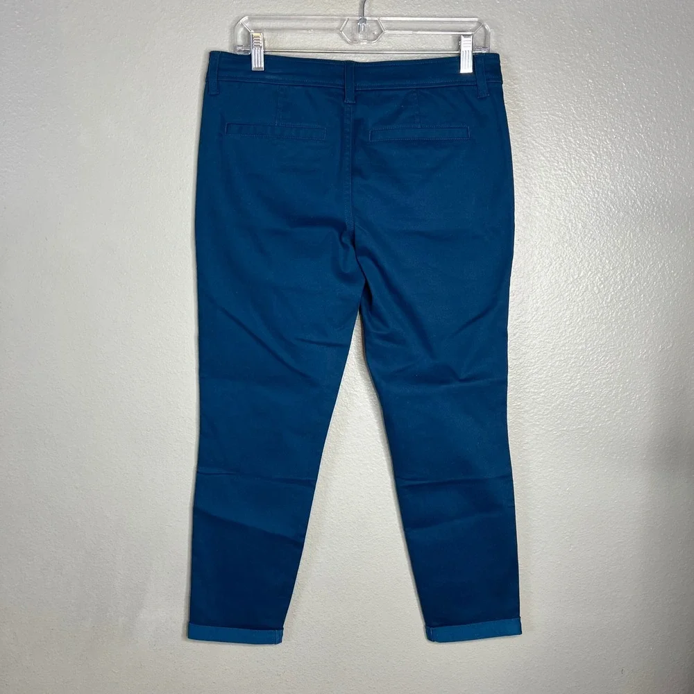 Market & Spruce Ankle Pants Womens‎ 8P Petite Blue Slim Leg Cuffed Stretch NWT